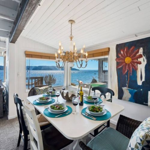 The interior's warmth and comfort with an open-concept design invites you with an awe-inspiring view.