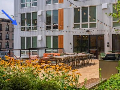 This corner unit apartment has some of the best views of historic downtown and the biophilic designed rooftop deck that supports native vegetation.