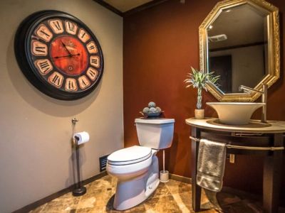 The large main floor powder room is great for additional space to get ready for your next adventure.