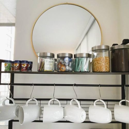 Savor our selection of organic teas, flavored creamers, sugar & Columbian coffee