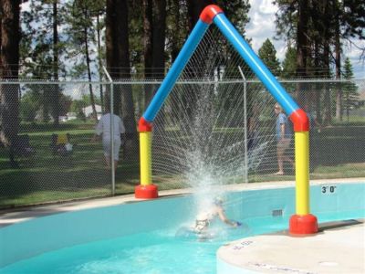 Our neighborhood park includes a public swimming pool open during the summer season. Open Swim for $1 per person.