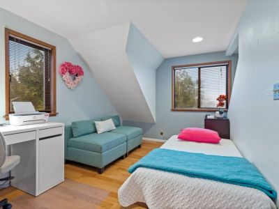 Additional sleeping available on the twin sized futon couch.