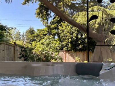 Immerse yourself in the soothing warm waters in our 6-person hot tub and let the gentle jets melt away the stresses of the day. A blissful oasis where you can rejuvenate your body and soul.