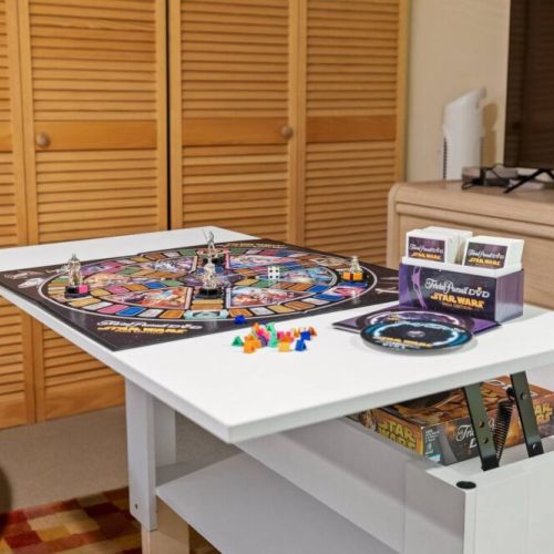 Versatility at its finest. This innovative coffee table effortlessly converts into a functional work or game table. From virtual meetings to board game nights just for you