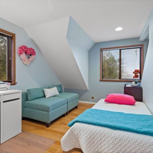 Additional sleeping available on the twin sized futon couch.