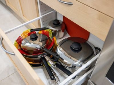 A collection of well-stocked pots and pans, ready to tackle any cooking endeavor. These pots and pans will elevate your cooking experience and inspire delicious culinary creations.