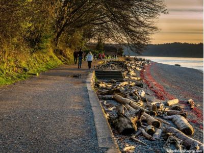 Lincoln Park includes forest trails, a paved walkway along the beach, picnic areas, athletic fields, and a heated saltwater pool that is open in the summer. 1.7 mi