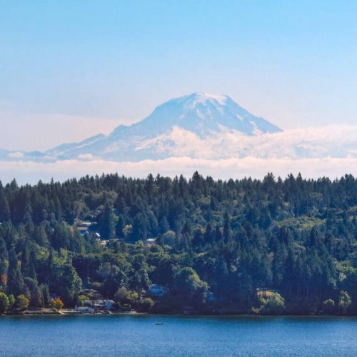 Enjoy the views of the majestic Mount Rainier peaking over Maury Island