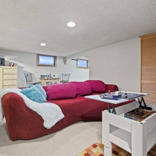 Venture down teh stairs to the base "camp" of Travelers Treehouse.