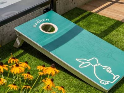 The rooftop deck is the perfect space to play outdoor games, read, or enjoy sitting in the sun.