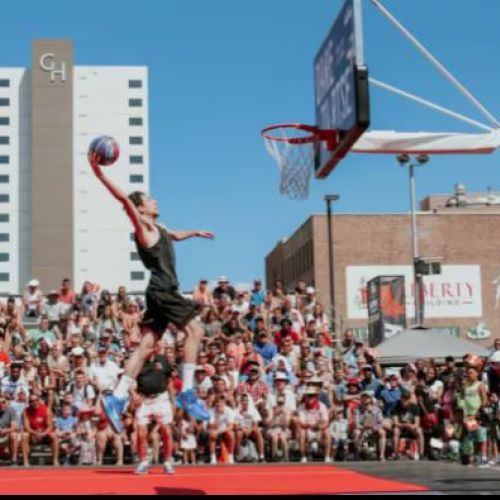 Hoopfest-the largest 3 on 3 basketball tournament in the world. Downtown Spokane becomes Hoop City.