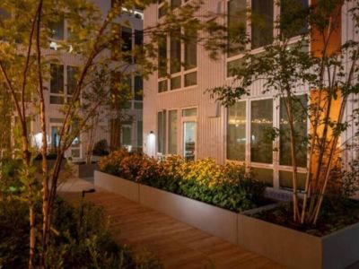 The rooftop deck adds a touch of nature in the middle downtown Spokane.