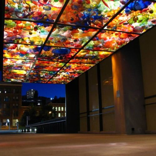 Museum of Glass: 11 miles
Chihuly Bridge of Glass (pictured): A partnership between legendary Studio Glass pioneer Dale Chihuly, the City of Tacoma, and Museum of Glass resulted in the Chihuly Bridge of Glass, a 500-foot-long pedestrian overpass that