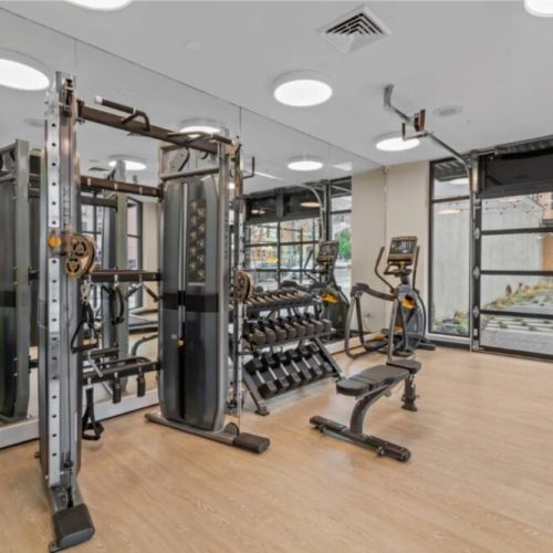 As our guest, you have access to the shared fitness facility located on the first floor featuring smart technology cardio equipment, strength training, and free weights