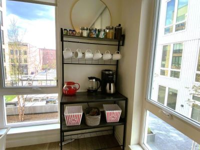 Coffee, Tea, & Popcorn Station.