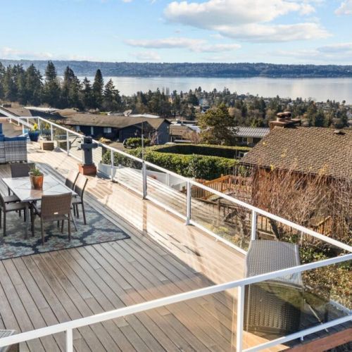 Spend time on the extra large deck with sweeping views and feel your cares melt away.  We left space for your yoga mats...