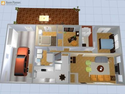 Main Floor Layout featuring a semi-private bedroom conveniently located in the area where the office is pictured.