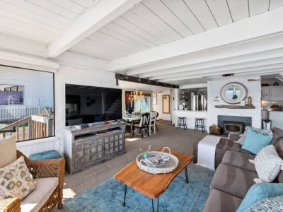 A well-appointed entertainment center offers a perfect spot for movie nights.