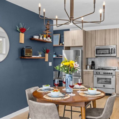 Enjoy the luxury of dining in with use of the fully stocked kitchen