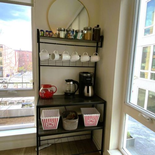Coffee, Tea, & Popcorn Station.
