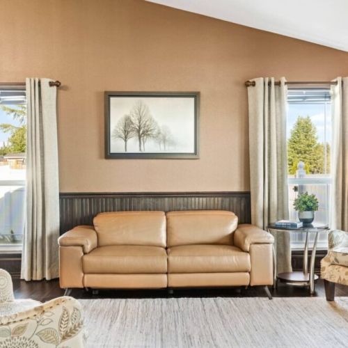 Immerse yourself in comfort and style with this luxurious full-grain leather sofa and chair set, showcasing impeccable craftsmanship and timeless elegance