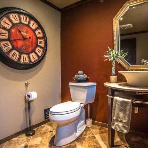 The large main floor powder room is great for additional space to get ready for your next adventure.