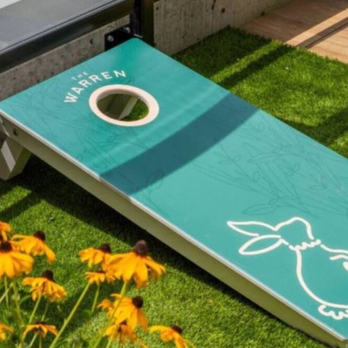 The rooftop deck is the perfect space to play outdoor games, read, or enjoy sitting in the sun.