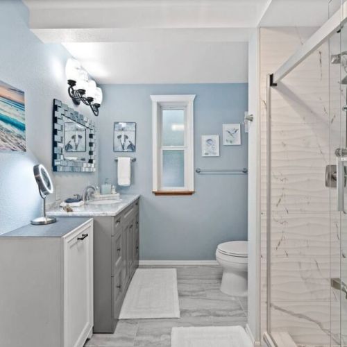 Indulge in the ultimate relaxation with this luxurious shower that promises a spa-like experience. Let the stresses of the day melt away in this haven of tranquility.