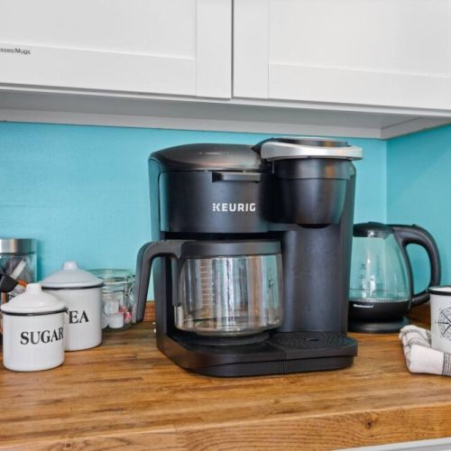 Enjoy the complimentary coffee and tea station