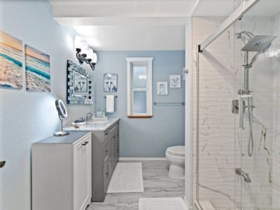 Indulge in the ultimate relaxation with this luxurious shower that promises a spa-like experience. Let the stresses of the day melt away in this haven of tranquility.