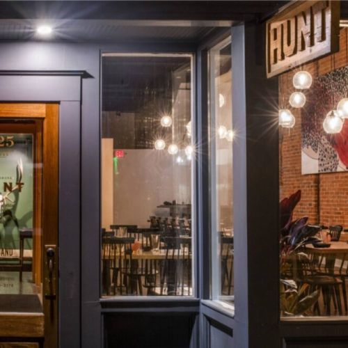 Hunt, located across the street, is a unique experience. Walk down the 115 yr old stairs and find a seat in history.