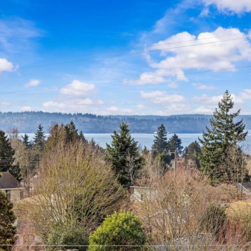Relax with rooftop waterviews of the Puget Sound, Vashon Island, and the Olympic Mountains