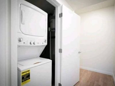 Stackable washer and dryer is located in the apartment for your convenience.
