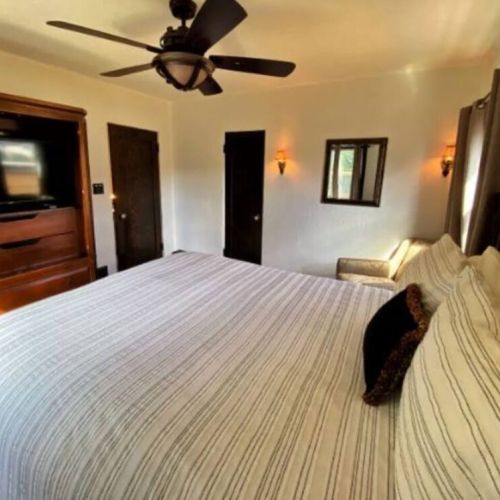 Sink into comfort in this Queen bedroom with cable TV and streaming options.