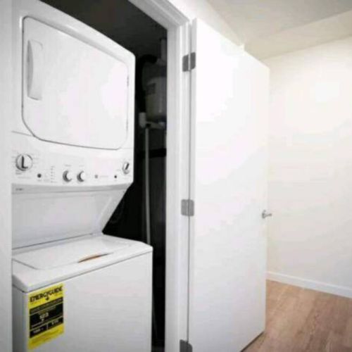 Stackable washer and dryer is located in the apartment for your convenience.