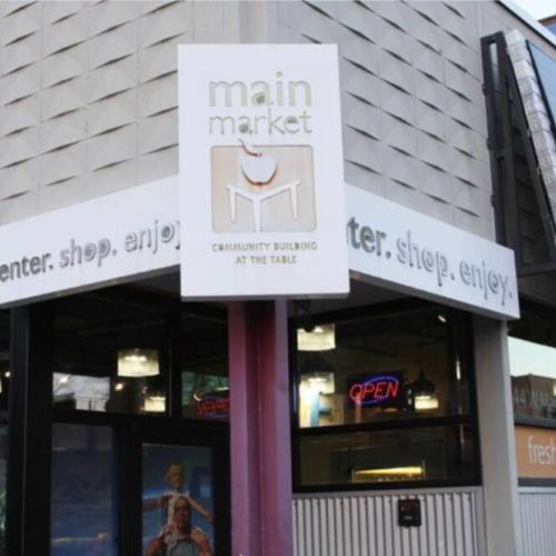 Shop locally sourced organic groceries at Main Market...within walking distance. Dine-in & Take-out options.