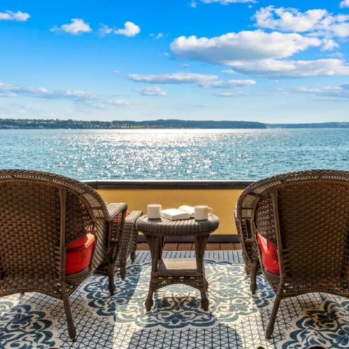 Your view from the private King En Suite bedroom as you kick back and relax with this birdseye view of Commencement Bay.
