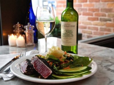 Mizuna is the quintessential dining experience for locals and visitors. Locally sourced organic produce is served whenever possible, and all-natural, sustainable meats + a full Vegetarian menu. 5.5 blocks. 10-minute walk/3 minute drive.