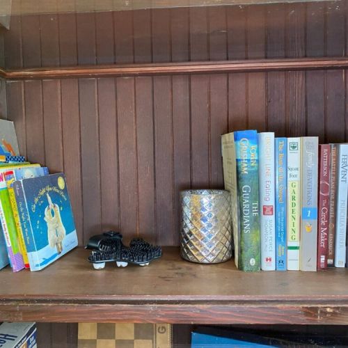 Antique barrister bookcase books.