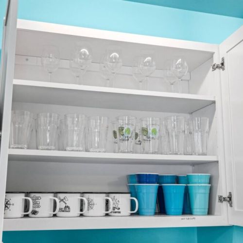 Quench your thirst with our selection of extra cups and glasses, ready to enhance your beverage experience.