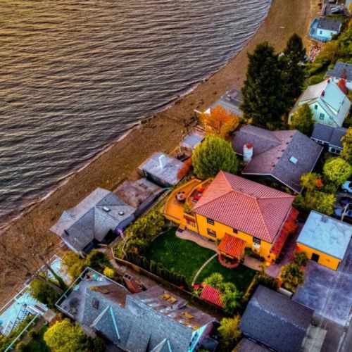 Glimpse of paradise from above. An awe-inspiring aerial view showcases the harmonious union of land and sea.