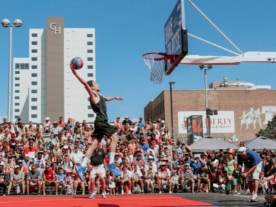 Hoopfest-the largest 3 on 3 basketball tournament in the world. Downtown Spokane becomes Hoop City.