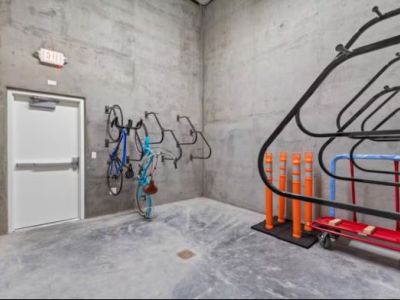 Bike rack is located in the secured parking garage.