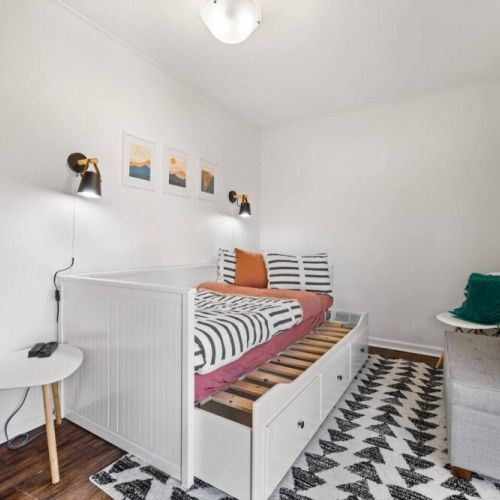 Experience the versatility of our trundle bed. Need an additional bed? Simply pull out the trundle and slide the extra mattress from the top to the bottodm bed.