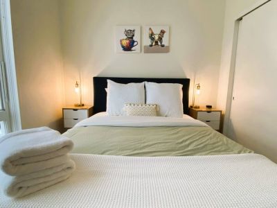 Cozy 100% cotton linens for a blissful night of sleep.