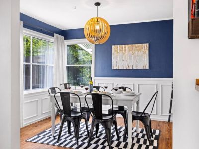 Welcome to our spacious dining room.  A perfect setting for gatherings and shared meals. Come together and enjoy memorable dining experiences.