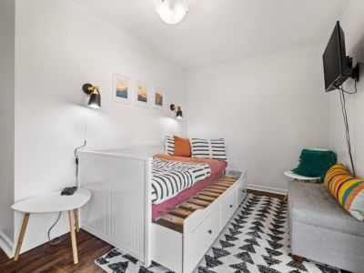 Experience the versatility of our trundle bed. Need an additional bed? Simply pull out the trundle and slide the extra mattress from the top to the bottodm bed.