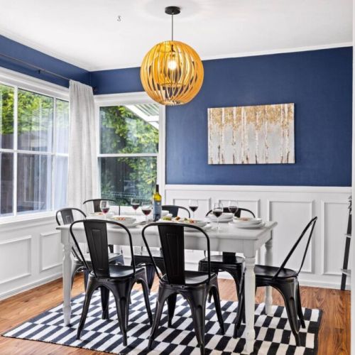 Welcome to our spacious dining room.  A perfect setting for gatherings and shared meals. Come together and enjoy memorable dining experiences.