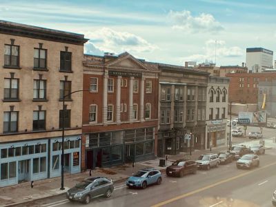 The view of historic downtown Spokane from the front bedroom.