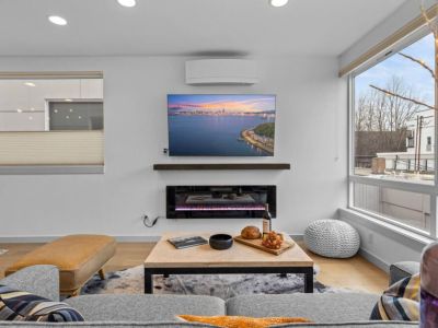 You + 55" Smart TV + Electric Fireplace + PNW Moody Weather = Bliss